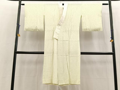 平和屋着物■長襦袢　無双仕立て　菊花地紋　若芽色　正絹　逸品　BAAY5836yc