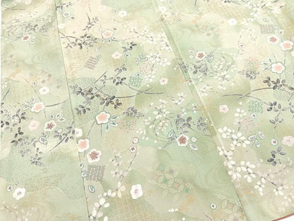 平和屋着物■上質な小紋　草花文　金彩　正絹　逸品　BAAY5837yc