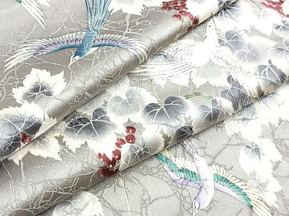 平和屋着物■上質な小紋　飛鳥葡萄蔦の葉文　鈴乃屋扱い　正絹　逸品　未使用　BAAY5842yc