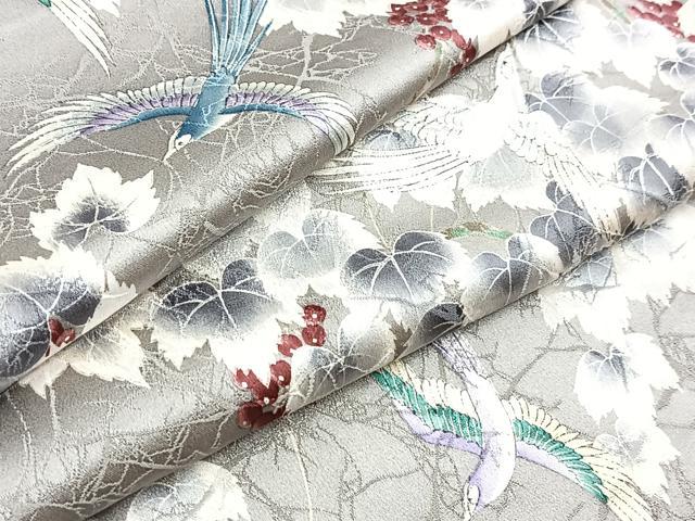 平和屋着物■上質な小紋　飛鳥葡萄蔦の葉文　鈴乃屋扱い　正絹　逸品　未使用　BAAY5842yc