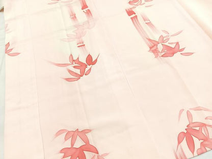 平和屋着物■長襦袢　袷　手描き　笹竹文　正絹　逸品　BAAY5846yc