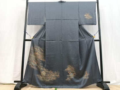 平和屋着物■訪問着　風景花文　暈し染め　金彩　正絹　逸品　BAAY5850yc