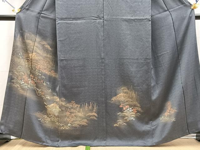 平和屋着物■訪問着　風景花文　暈し染め　金彩　正絹　逸品　BAAY5850yc
