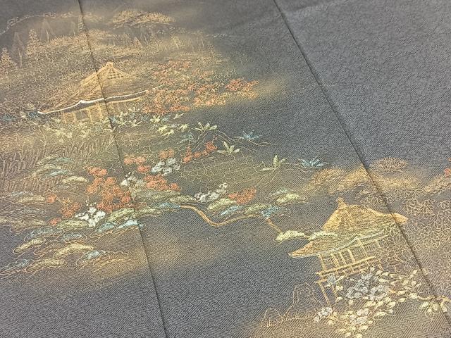 平和屋着物■訪問着　風景花文　暈し染め　金彩　正絹　逸品　BAAY5850yc