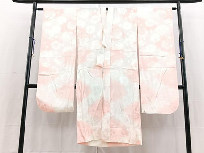 平和屋着物■振袖用長襦袢　無双仕立て　梅地紋　雲文　正絹　逸品　BAAY5851yc