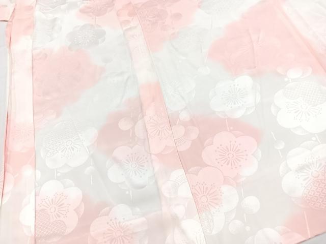 平和屋着物■振袖用長襦袢　無双仕立て　梅地紋　雲文　正絹　逸品　BAAY5851yc