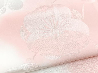 平和屋着物■振袖用長襦袢　無双仕立て　梅地紋　雲文　正絹　逸品　BAAY5851yc