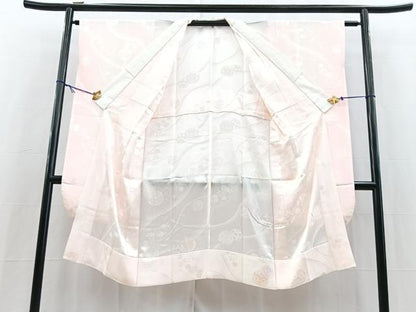 平和屋着物■振袖用長襦袢　無双仕立て　鞠花地紋　暈し染め　正絹　逸品　BAAY5856yc