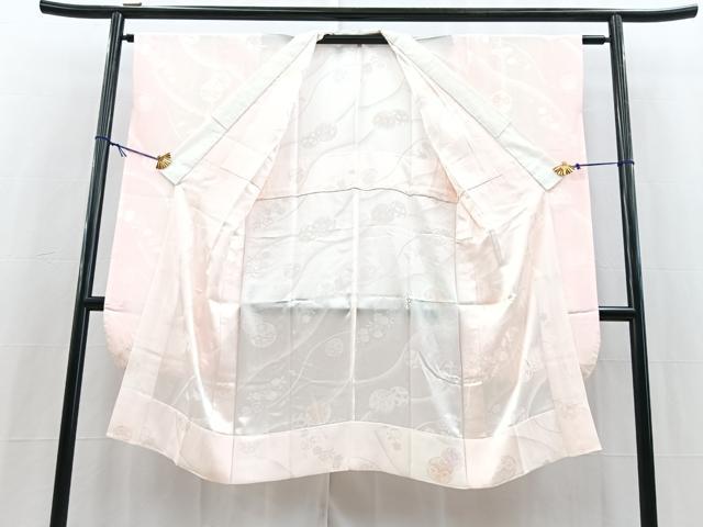 平和屋着物■振袖用長襦袢　無双仕立て　鞠花地紋　暈し染め　正絹　逸品　BAAY5856yc