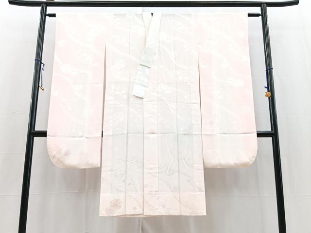 平和屋着物■振袖用長襦袢　無双仕立て　鞠花地紋　暈し染め　正絹　逸品　BAAY5856yc