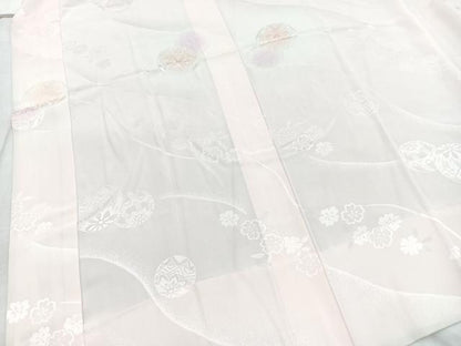 平和屋着物■振袖用長襦袢　無双仕立て　鞠花地紋　暈し染め　正絹　逸品　BAAY5856yc