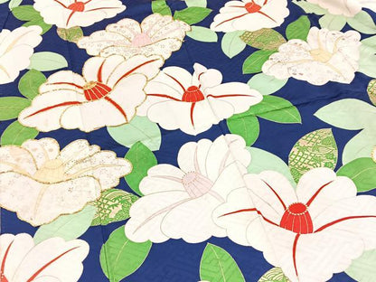 平和屋着物■豪華振袖　駒刺繍　椿　金彩　正絹　逸品　BAAY5859yc