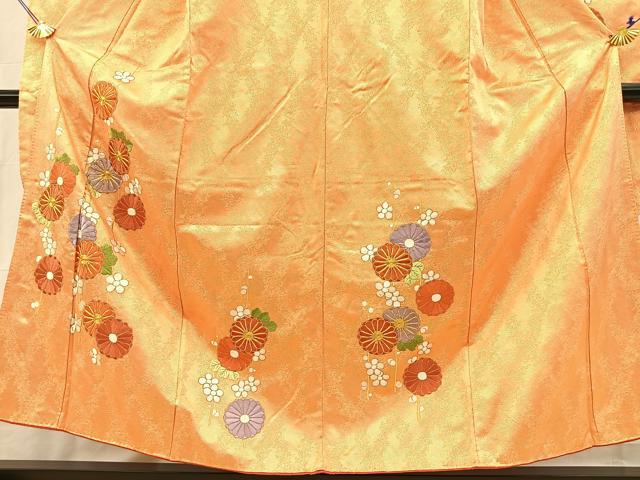 平和屋着物■豪華振袖　総刺繍　駒刺繍　菊梅文　金彩　正絹　逸品　BAAY5860yc