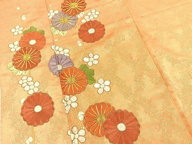 平和屋着物■豪華振袖　総刺繍　駒刺繍　菊梅文　金彩　正絹　逸品　BAAY5860yc