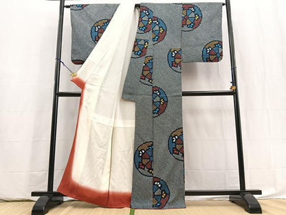 平和屋着物■上質な小紋　総絞り　源氏物語　正絹　逸品　BAAY5861yc