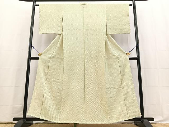 平和屋着物■大変加工の良い総絞り小紋　正絹　逸品　BAAY5862yc