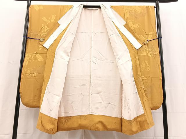 平和屋着物■振袖用長襦袢　袷　舞蝶文　金彩　正絹　逸品　BAAY5864yc