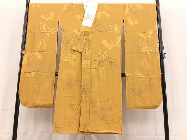 平和屋着物■振袖用長襦袢　袷　舞蝶文　金彩　正絹　逸品　BAAY5864yc