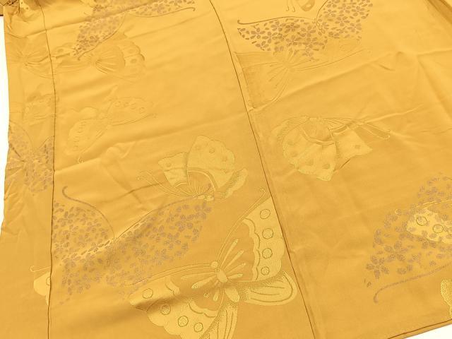 平和屋着物■振袖用長襦袢　袷　舞蝶文　金彩　正絹　逸品　BAAY5864yc