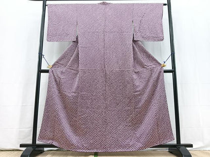 平和屋着物■大変加工の良い総絞り小紋　正絹　逸品　未使用　BAAY5867yc
