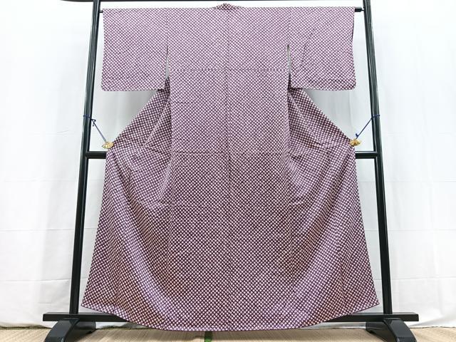 平和屋着物■大変加工の良い総絞り小紋　正絹　逸品　未使用　BAAY5867yc