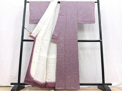 平和屋着物■大変加工の良い総絞り小紋　正絹　逸品　未使用　BAAY5867yc