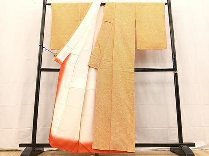 平和屋着物■大変加工の良い総絞り小紋　正絹　逸品　未使用　BAAY5869yc