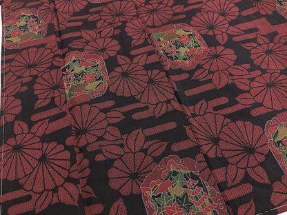 平和屋着物■上質な紬　風景花文　正絹　逸品　未使用　BAAY5872yc