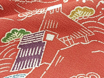 平和屋着物■上質な小紋　型染め　御所解花文　正絹　逸品　未使用　BAAY5873yc