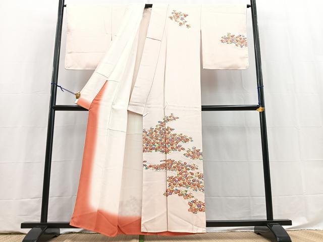 平和屋着物■訪問着　渡り橋花文　正絹　逸品　BAAY5875yc