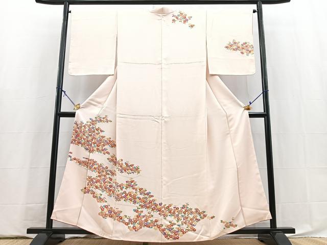 平和屋着物■訪問着　渡り橋花文　正絹　逸品　BAAY5875yc