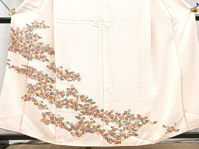 平和屋着物■訪問着　渡り橋花文　正絹　逸品　BAAY5875yc