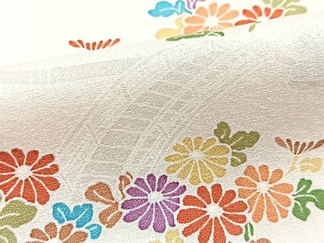 平和屋着物■訪問着　渡り橋花文　正絹　逸品　BAAY5875yc