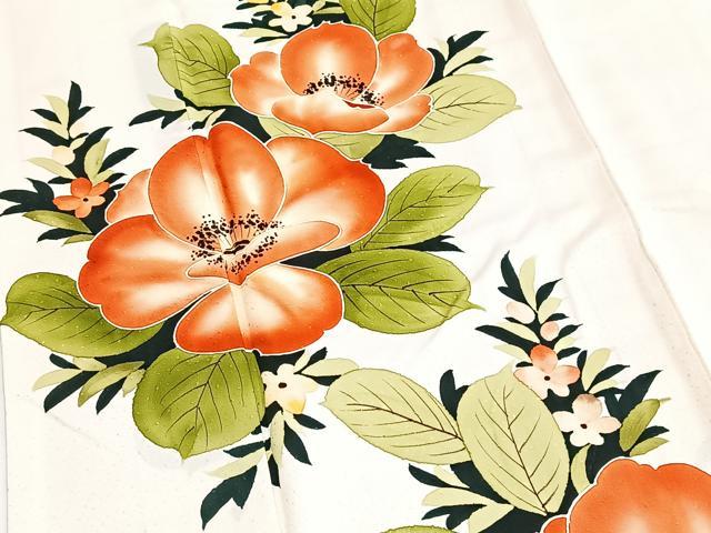 平和屋着物■訪問着　手描き　草花文　正絹　逸品　BAAY5876yc