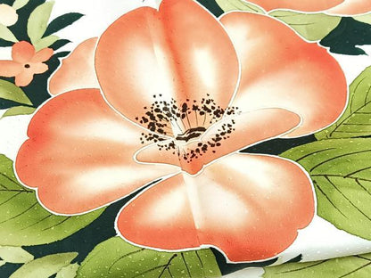 平和屋着物■訪問着　手描き　草花文　正絹　逸品　BAAY5876yc