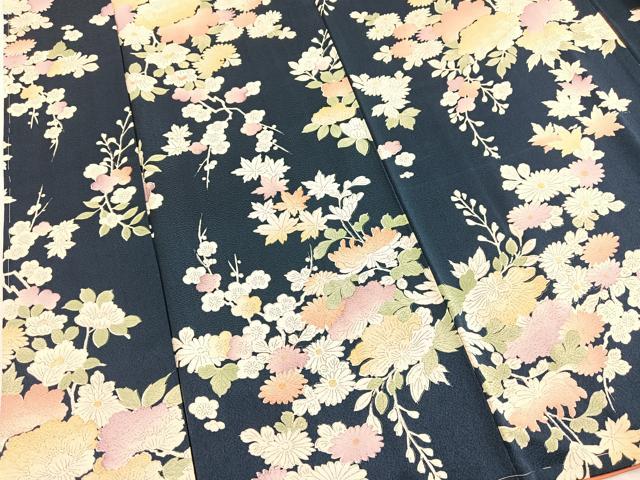 平和屋着物■上質な小紋　草花文　正絹　逸品　BAAY5877yc