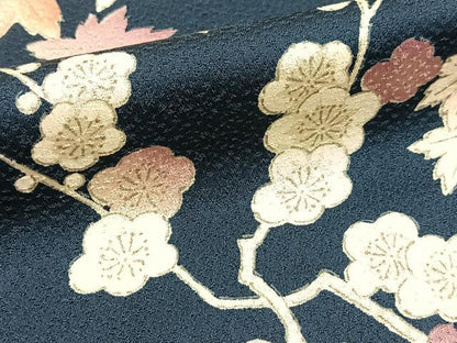 平和屋着物■上質な小紋　草花文　正絹　逸品　BAAY5877yc