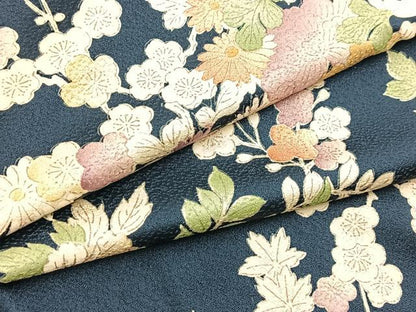 平和屋着物■上質な小紋　草花文　正絹　逸品　BAAY5877yc