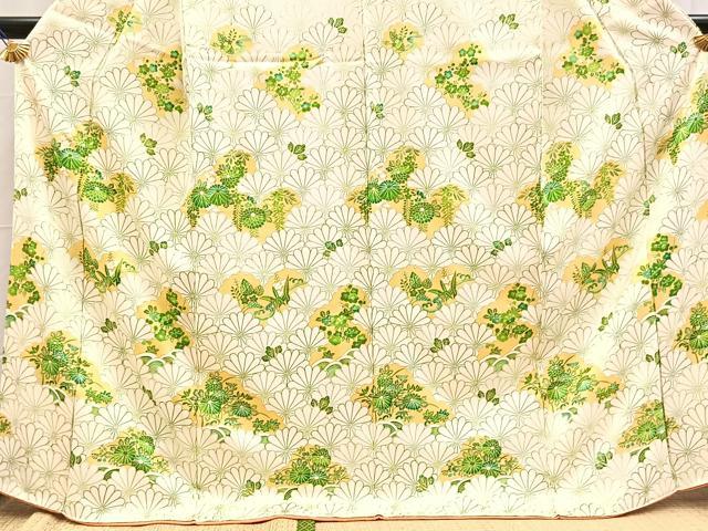 平和屋着物■訪問着　雲取り花文　金彩　正絹　逸品　BAAY5878yc