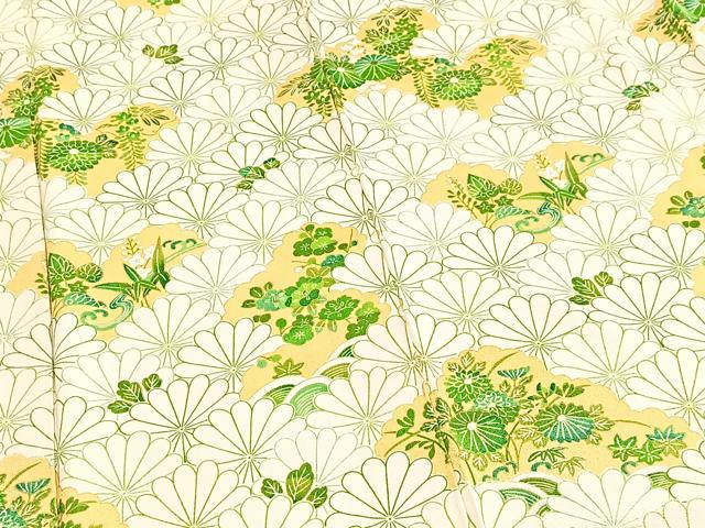 平和屋着物■訪問着　雲取り花文　金彩　正絹　逸品　BAAY5878yc