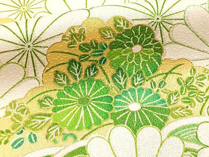 平和屋着物■訪問着　雲取り花文　金彩　正絹　逸品　BAAY5878yc
