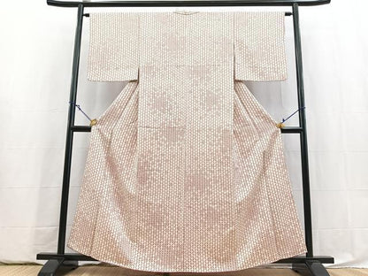 平和屋着物■上質な小紋　七宝文　扇面金通し地　やまと誂製　正絹　逸品　BAAY5879yc
