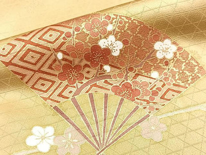平和屋着物■訪問着　駒刺繍　扇面花文　暈し染め　金彩　やまと誂製　正絹　逸品　BAAY5880yc