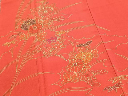 平和屋着物■訪問着　雲取り花文　正絹　逸品　未使用　BAAY5881yc