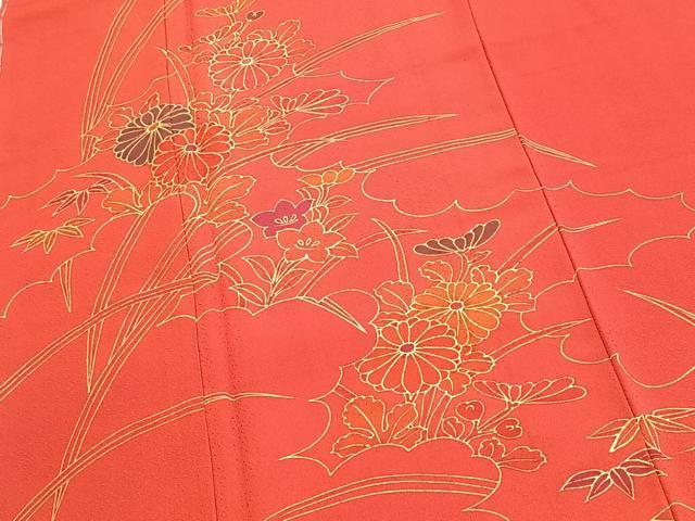 平和屋着物■訪問着　雲取り花文　正絹　逸品　未使用　BAAY5881yc