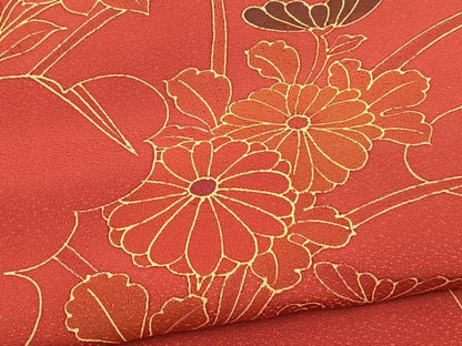 平和屋着物■訪問着　雲取り花文　正絹　逸品　未使用　BAAY5881yc