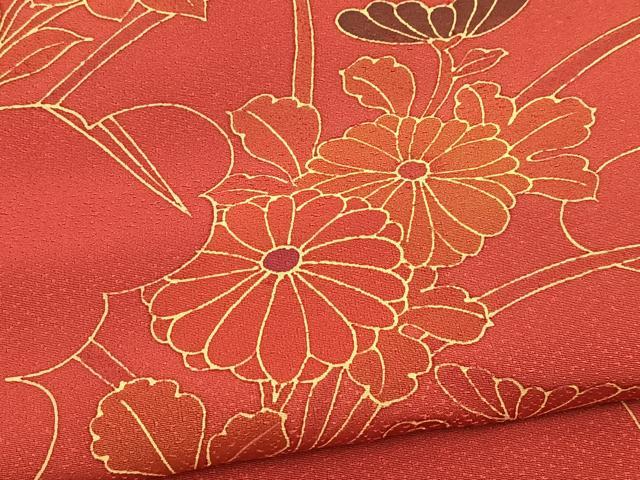 平和屋着物■訪問着　雲取り花文　正絹　逸品　未使用　BAAY5881yc