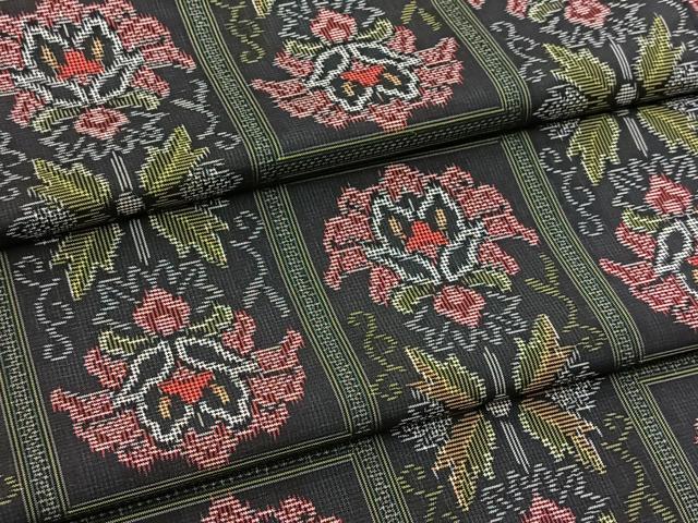 平和屋着物■本場村山大島紬　更紗花文　ロング丈　正絹　逸品　未使用　BAAY5883yc