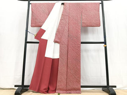 平和屋着物■大変加工の良い総絞り小紋　正絹　逸品　BAAY5885yc