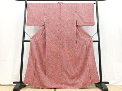 平和屋着物■大変加工の良い総絞り小紋　正絹　逸品　BAAY5885yc